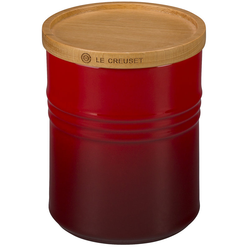 Metallics Kitchen Canister, Cerise, 8" H x 5.5" W x 5.5" D