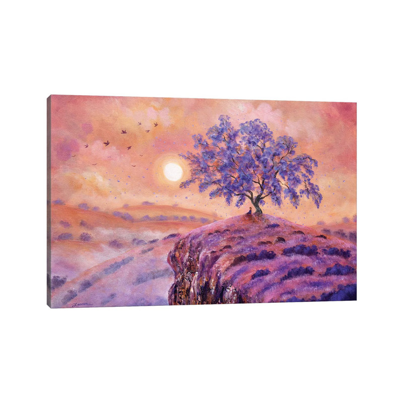 Meditating Under A Jacaranda Tree by Laura Iverson - Wrapped Canvas Print, 20.32 cm H x 30.48 cm W