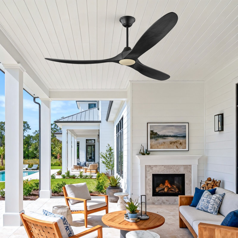 Ceiling Fan With Remote, 177cm Wide, Black