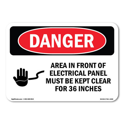 Electrical Panel Keep Clear Decal 7" X 5"