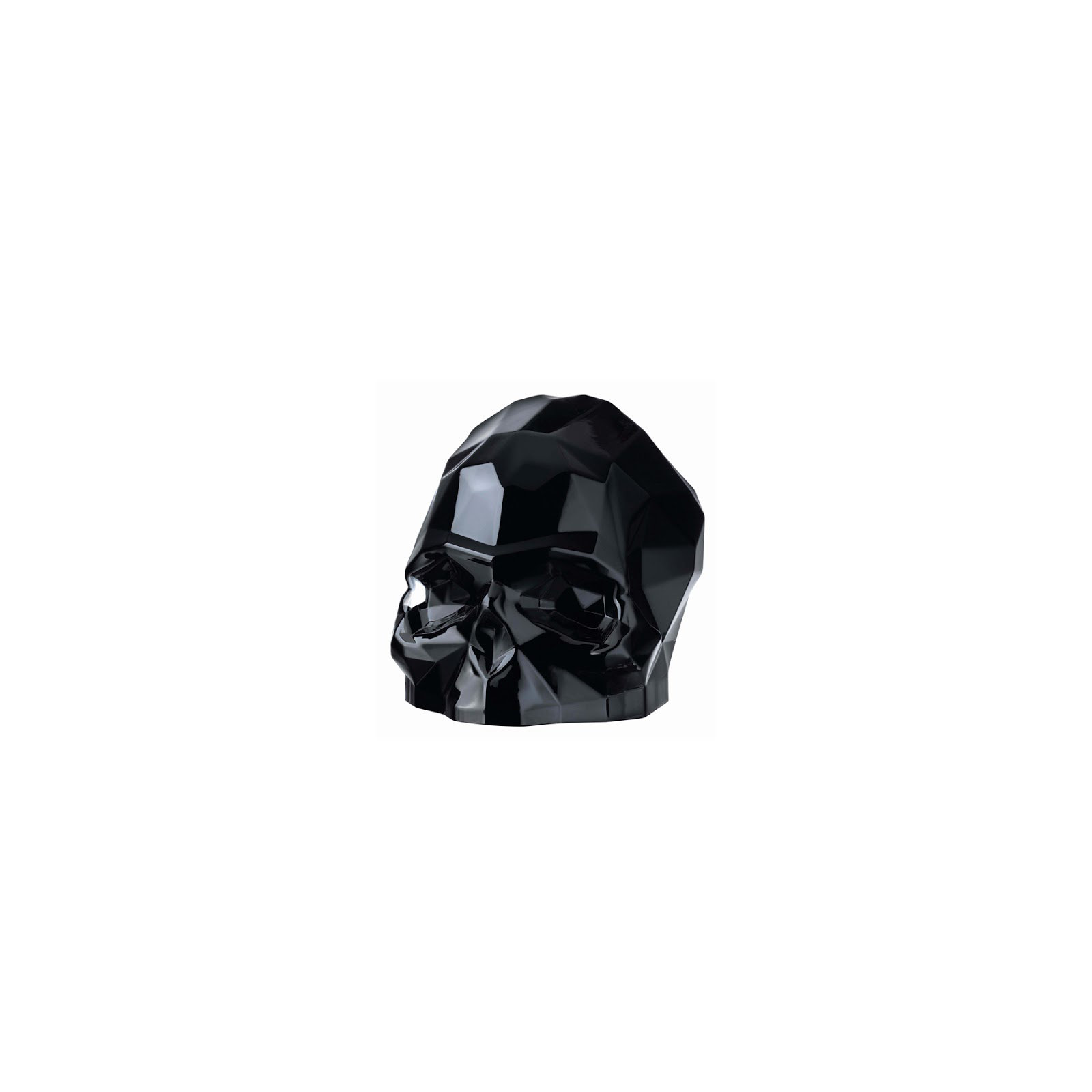 Memento Mori Faceted Skull, Black, 3.27" H x 4.13" W x 3.15" D