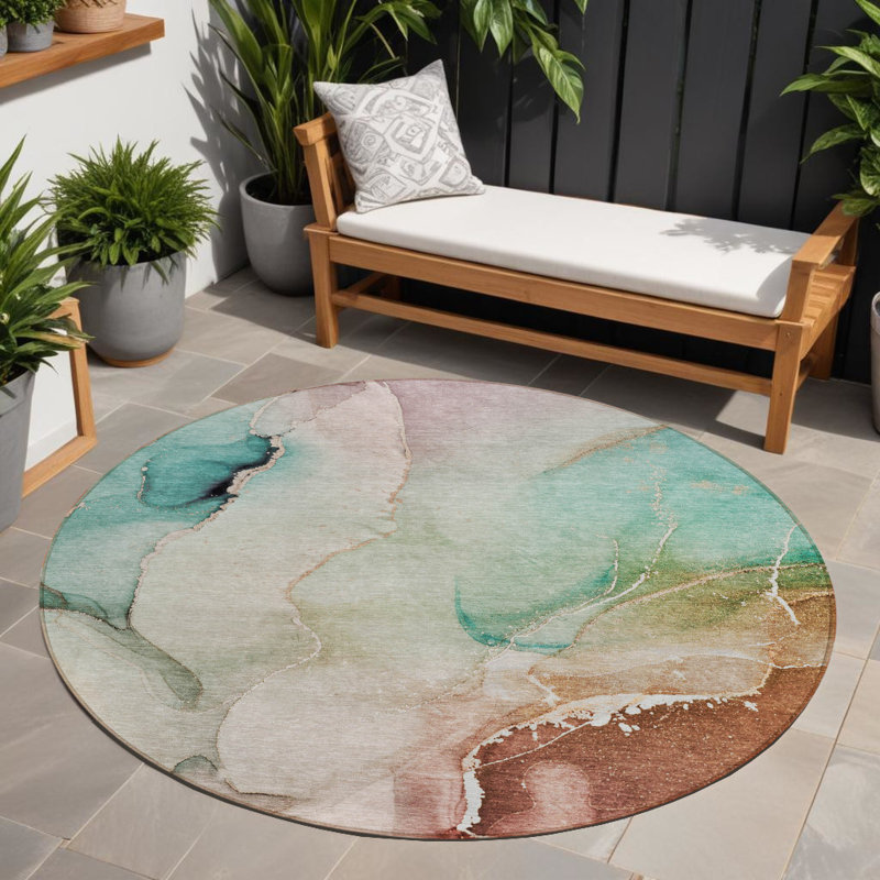 Tapis extérieur rond 8 pi