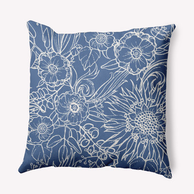 Coussin cubique carré à imprimé floral Zentangle
