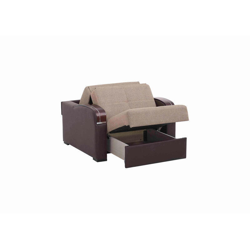 Fauteuil rembourré convertible avec rangement