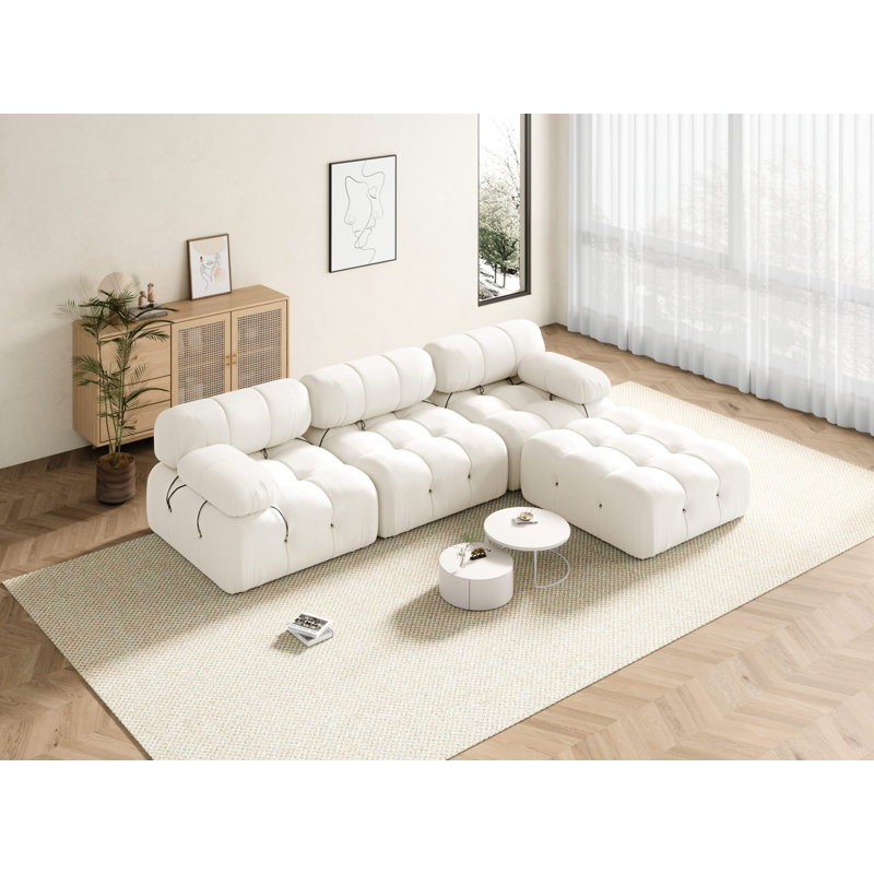 Canapé modulaire rembourré 110 po Kuelper, Blanc