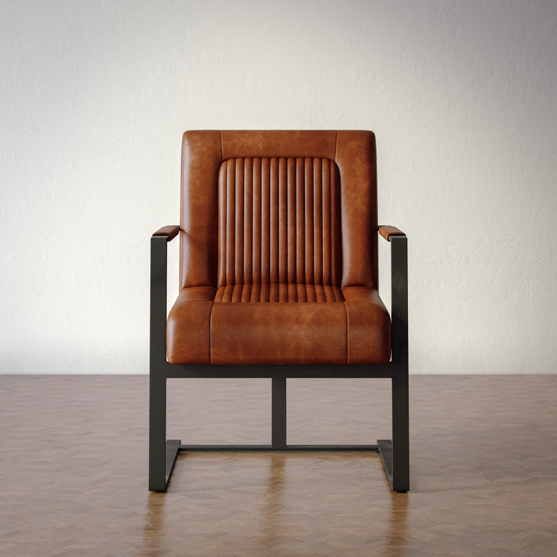Lanika Upholstered Armchair, Saddle Top Grain Leather