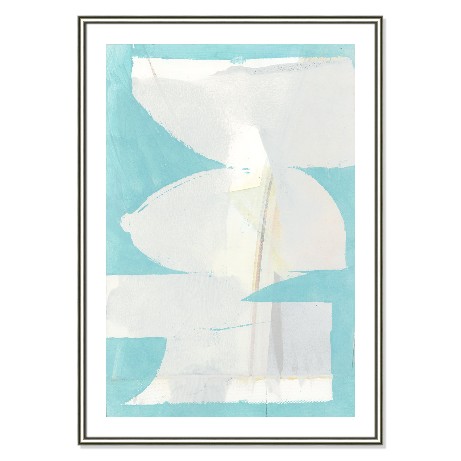 Nara "Carve I" Painting, 42.75" H x 30.75" W x 0.88" D, Silver Framed Paper