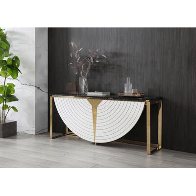 Modrest Flavio 70.8'' Genuine Marble Console Table -  VIG Furniture, VGVCK1896-WHT-CT