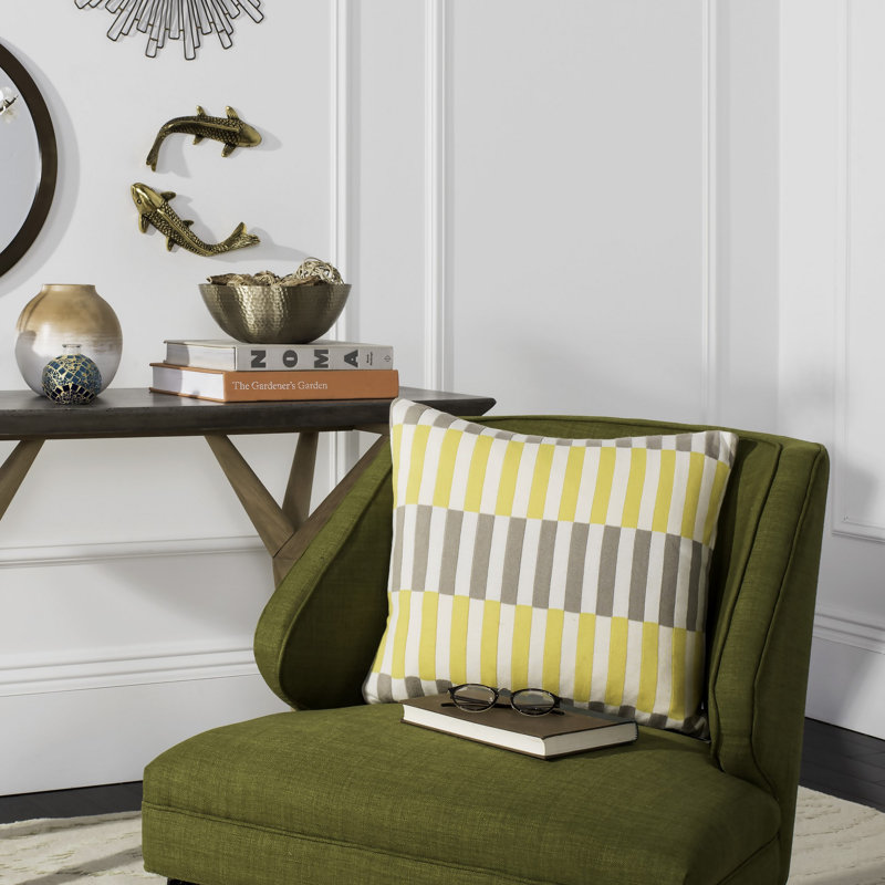 Striped Cotton Blend Throw Pillow, 20" x 20"