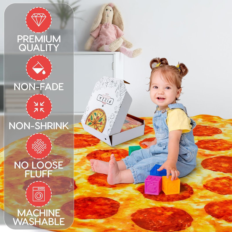 Zulay Kitchen Pizza Throw Blanket for Kids and Adults Wayfair - Main Image