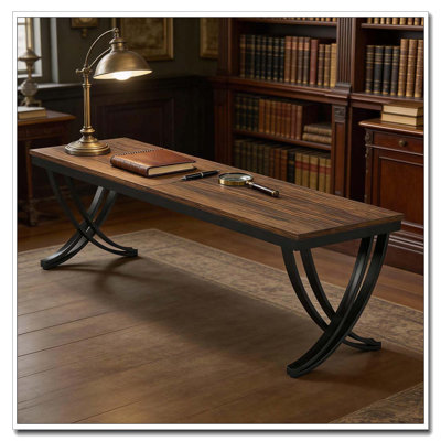 Bureau double pour ordinateur avec style industriel