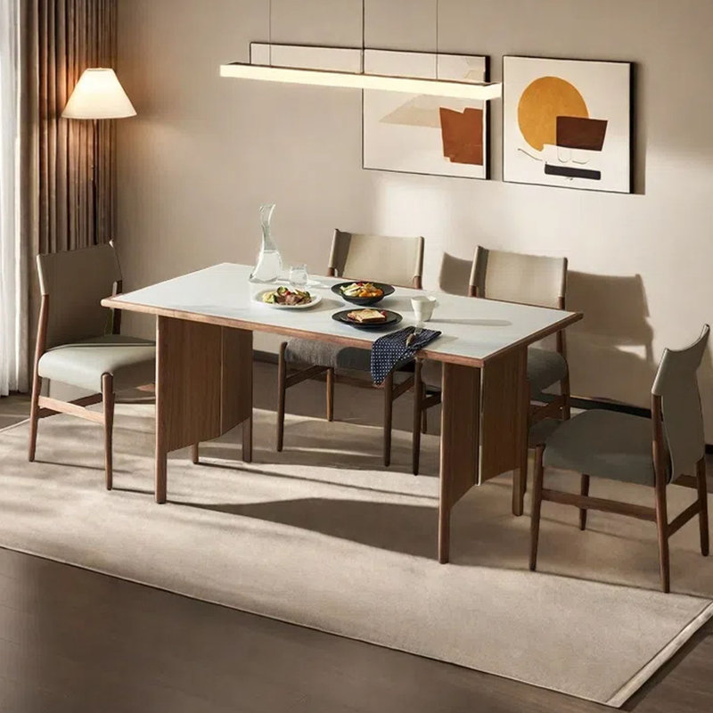Modern rectangular simple dining table, 29.53"H x 62.99"L x 32.68"W