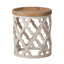 Grande table d'appoint 23 po blanche vieillie
