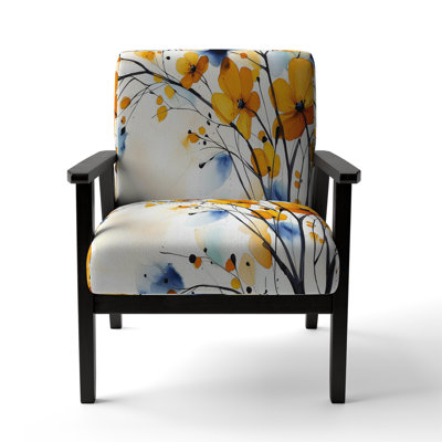 Geidel - Abstract Flowers - Upholstered Traditional Accent Arm Chair