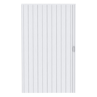 Accordion Door, 48x80in/60x80in PVC Folding Door for Interior, Single Door/Bifold Accordion Closet Door, Includes Latch, Handle, Mounting Hardware