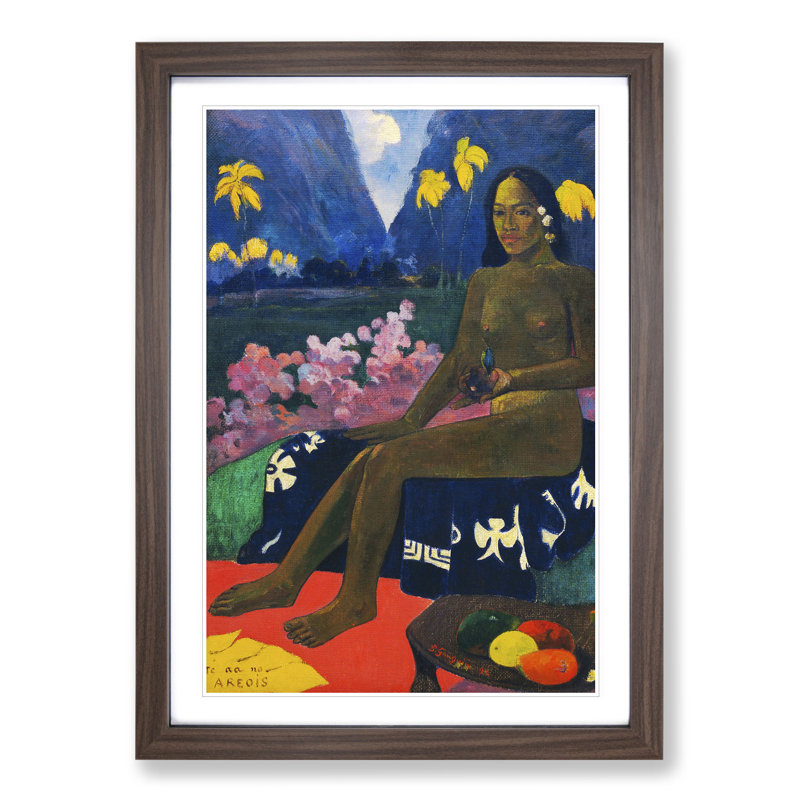Seated Woman Vol.3 by Paul Gauguin - Picture Frame Painting, 48cm H x 36cm W x 2cm D, Walnut Framed