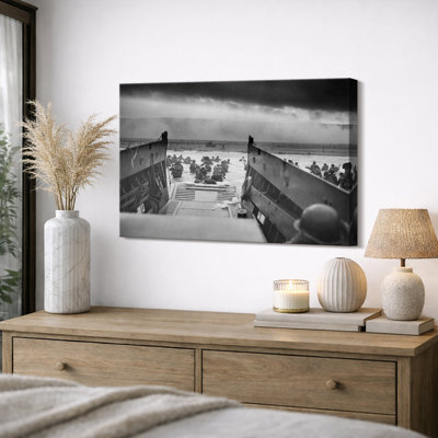 «D Day Normandy Landing», impression de photos de bureau militaire, impression sur toile giclée sur toile
