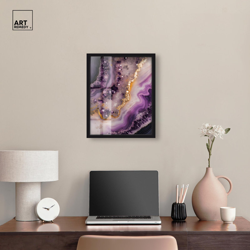«Amethystine Dream I Shadowbox Print» par Art Remedy, Noir, H 21 po x l 17 po