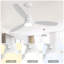 Ventilateur de plafond à pales en bois 52 lumières DEL 52 pouces avec ensemble d'éclairage et télécommande 6 vitesses-518299515