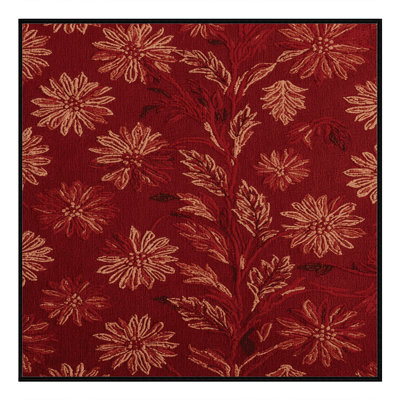 Tapis rouge botanique lavable à la machine