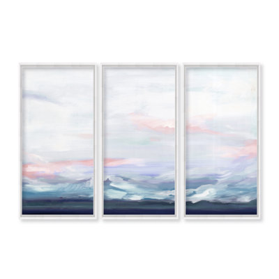 Coastal Retreat Cool Horizon Triptych