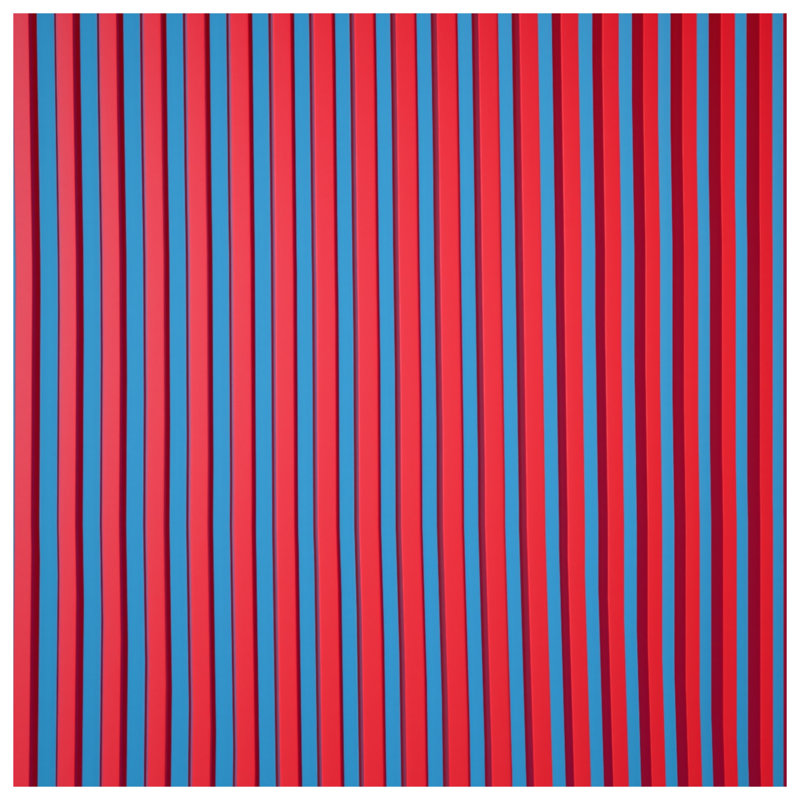 Rideaux de douche rouge et bleu à rayures verticales très longs, 70in W x 72in H