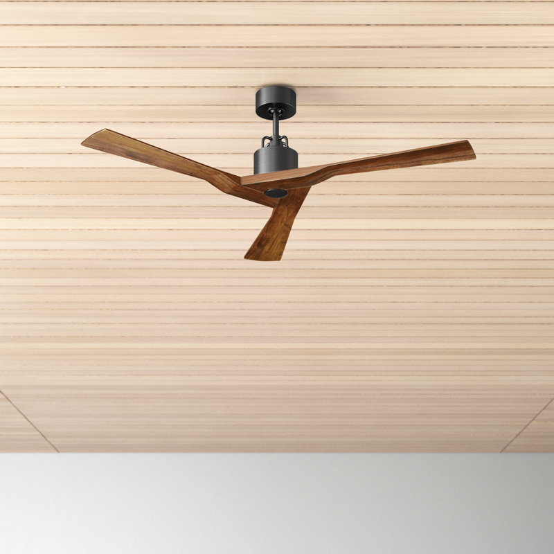 Gerda 52'' 3 Blade Ceiling Fan, Aged Pewter, Dark Walnut