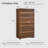 Brown Tall Dresser , 52.8" Tall Dresser With 7 Drawers, Wood Dressers & Chests Of Drawers, Accent Upright Drawer Organizers For Closet, Living Room, Hallway-1955015202