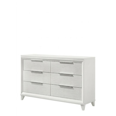 1Pc Modern Contemporary Transitional 6-Drawer Storage Dresser Wooden Solid Wood Bedroom Living Room Home Furniture