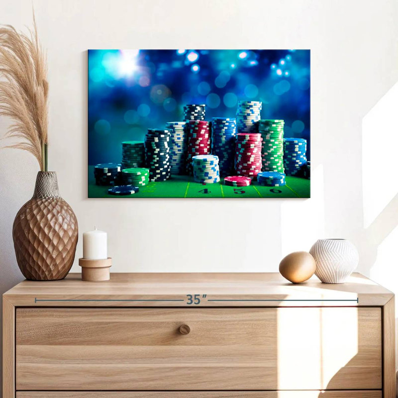 Senne Stacks Of Poker Chips, 30" H x 45" W