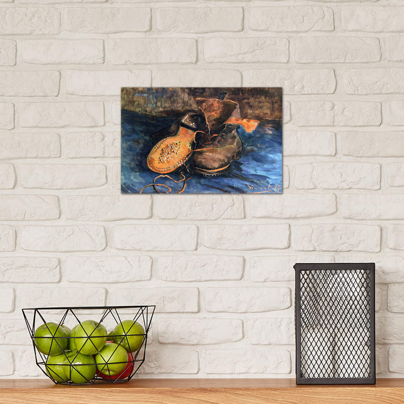 A Pair of Shoes by Vincent Van Gogh - 1 Piece Painting on Canvas, 20.32 cm H x 30.48 cm W, No Frame