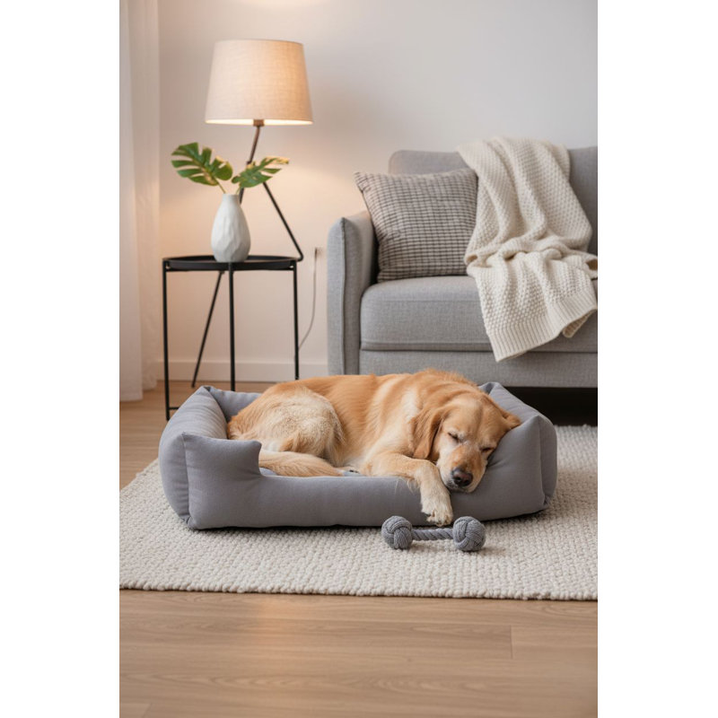 Lit pour animal de compagnie, Gris, Taille moyenne: L 19,69 po x l 13,78 po