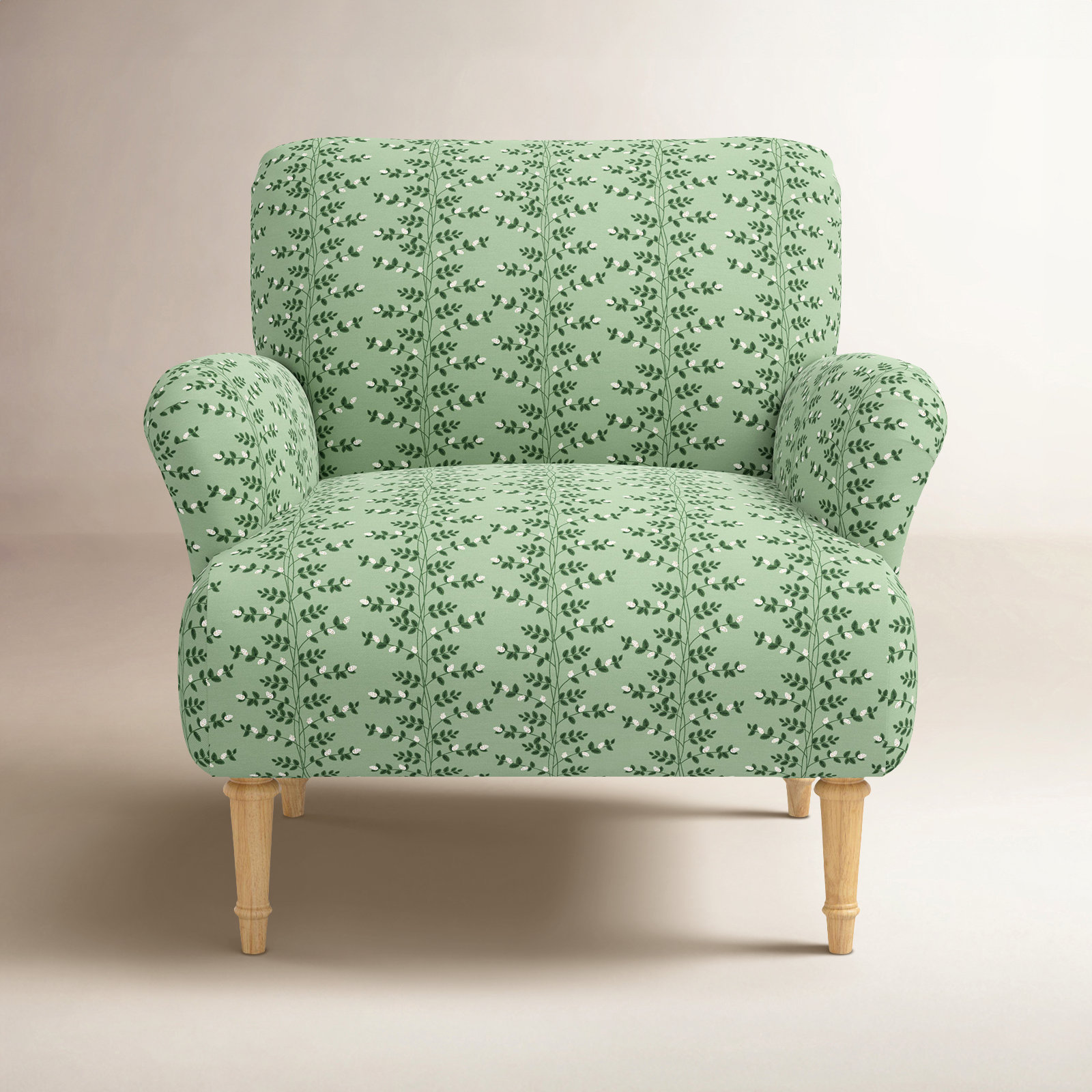 Rifle Paper Co. x Cloth & Company Bristol Chair, Climbing Vines Green, Natural
