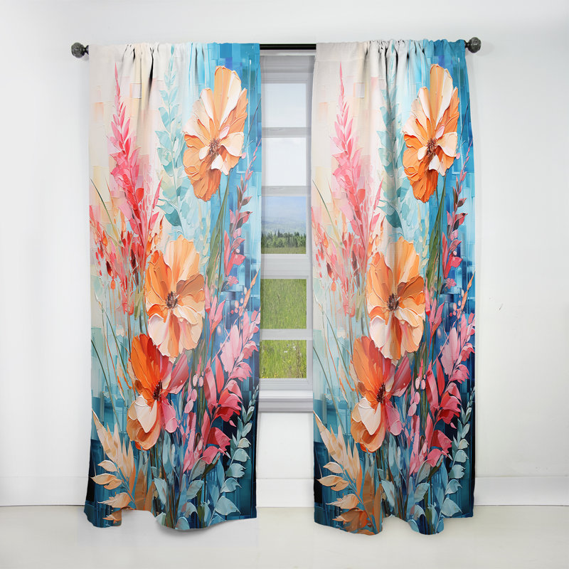 Koutarou - Rideau de fougères - Rideau floral obscurcissant - 1 panneau, L 52 po x L 108 po