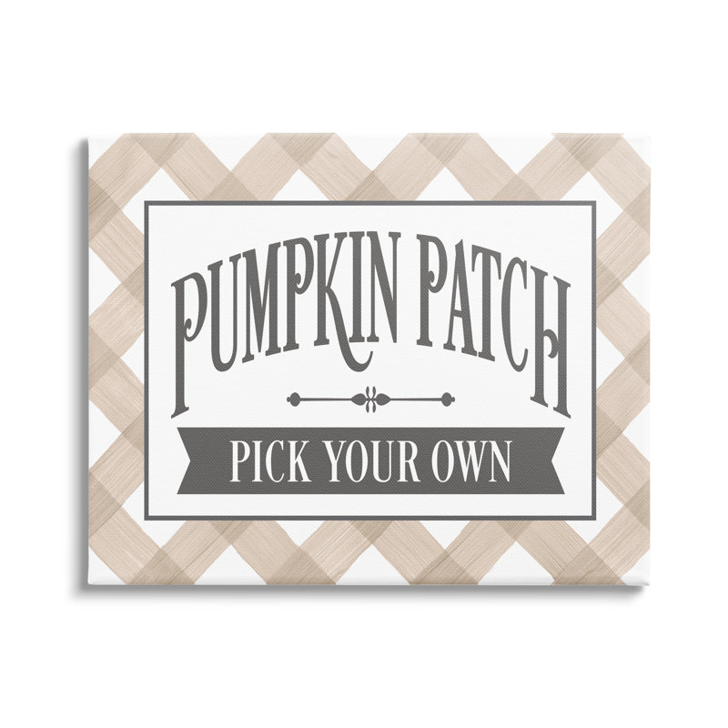 Art textuel sur toile, "Pumpkin Patch Country Sign", Toile tendue, H 16 po x l 20 po x P 1,5 po