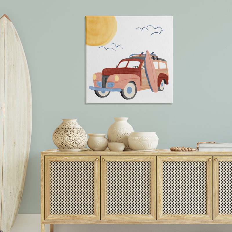 «Summer Surf Wagon» par Carrie Cantwell, H 36 po x l 36 po