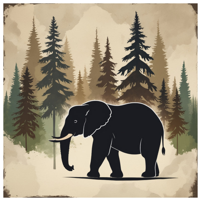 Rideaux de douche Elephant In Forest, L 70 po x H 93 po