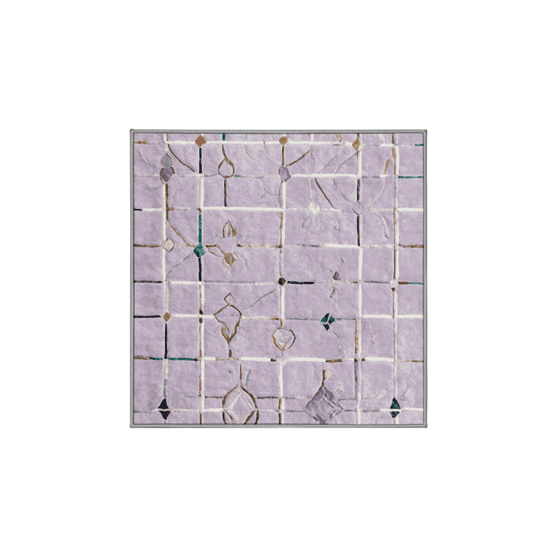 Tapis rose lavable à la machine, Carré 4 pi