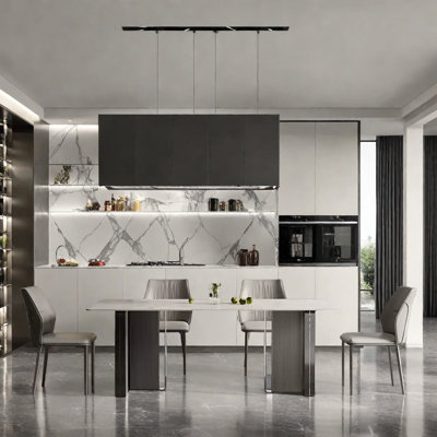 Italian style minimalist rock dining table set