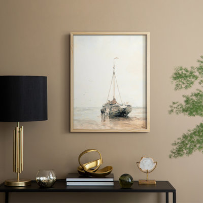 Vintage Nautical Print, reproduction encadrée XIXème - bois massif