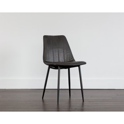 Wanetta 18'' H Faux Leather Upholstered Side Chair - Grey