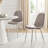 Eubanks High Gloss Double Pillar Dining Table Set with 4 Luxury Faux Leather Dining Chairs-39336539-122561382