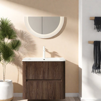 Space-saving Modern Vanity Cabinet With Durable Sink, Premium Wood, Ideal For Elegant Bathrooms