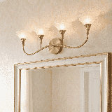 Florena 2-Light Bathroom Vanity Light in Noble Brass by Breegan Jane