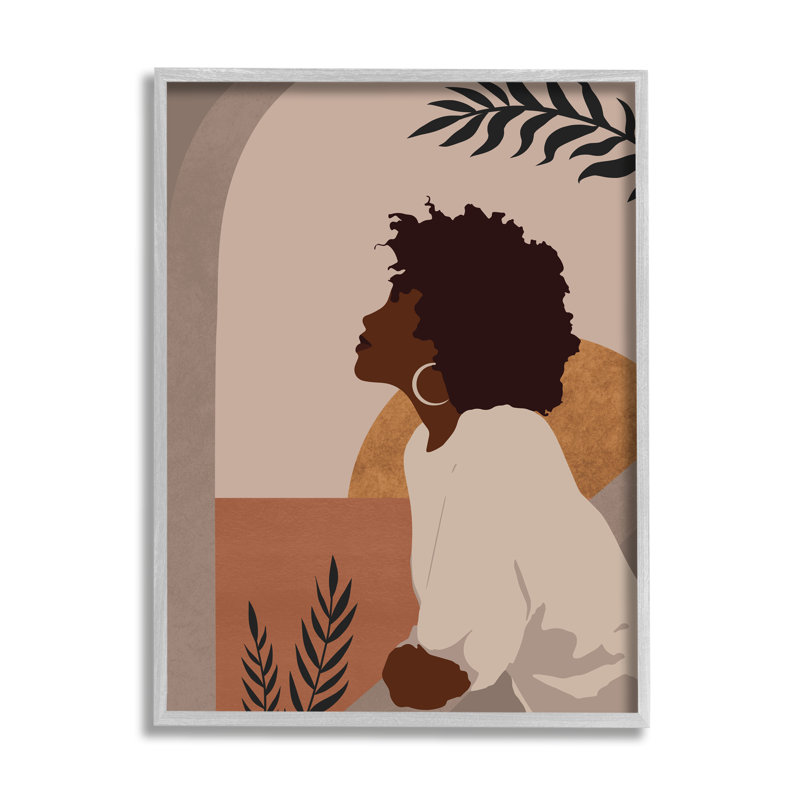 «Summer Vibe Girl Portrait» encadré sur bois par Birch & Ink, impression, H 14 po x l 11 po x P 1,5 po