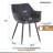 Haglund Leather Dining Chair with Powder-Coated Iron Legs Accent Side Chair Foam Padded Seat Versatile Kitchen Chair for Modern Home and Kitchen-68459893-123386569