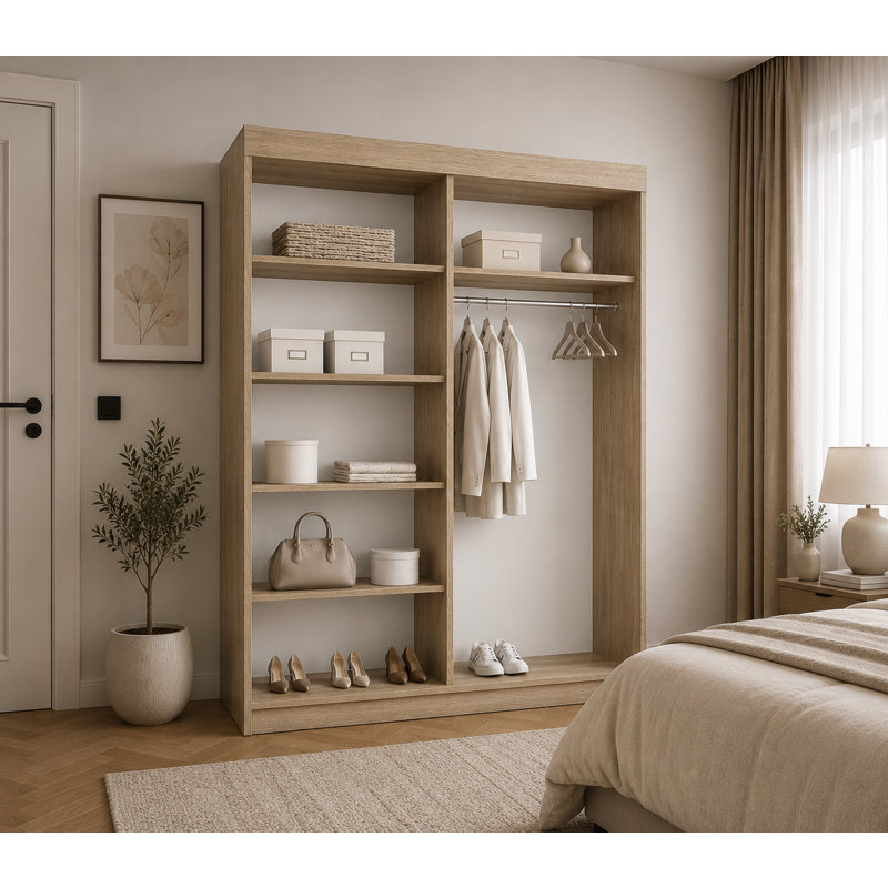 Pemberly 2 Door Wardrobe, Natural/Black