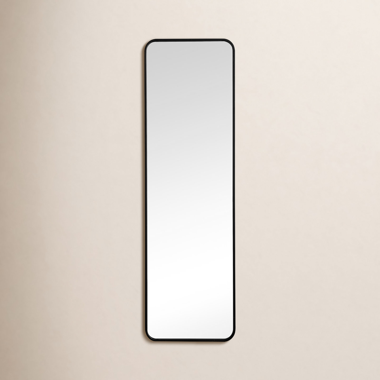 Sabine Metal Rounded Rectangle Wall Mirror, White, 30" x 22"