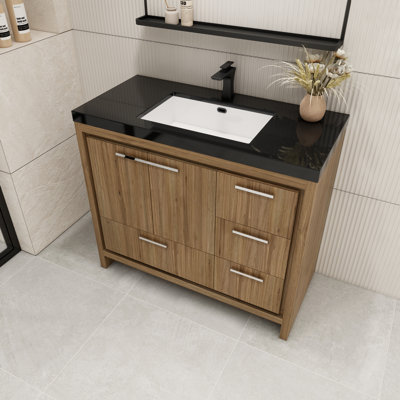 Ephesus 41.61'' Single Bathroom Vanity with Plastic Top