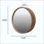 Miroir mural rond avec tablettes de rangement - armoire latérale en bois à 2 niveaux, miroir suspendu peu encombrant pour meuble-lavabo, chambre à coucher et entrée